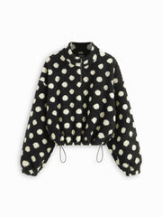 Fleece High Neck Solid Drawstring Zipper Sweatshirt