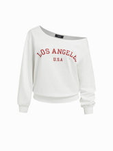 Los Angeles Terry Asymmetrical Neck Oversized Sweatshirt