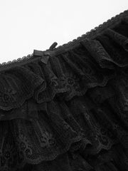 Lace & Ruffle Layered Bloomer Micro Shorts