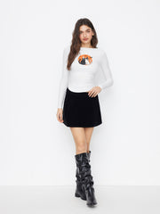 Round Neckline Cat & Bat Graphic Tee