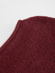 Knit Wool-blend Asymmetrical Neck Long Sleeve Sweater & Low Rise Shorts Set