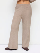 Knit Wool-blend Mid Rise Elastic Waist Straight Leg Trousers
