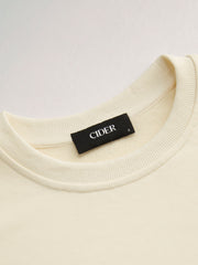 Cotton Round Neckline Fruit Graphic Oversized Sweatshirt