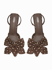 POLKA DOT BOWKNOT KITTEN HEELS