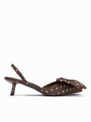 POLKA DOT BOWKNOT KITTEN HEELS