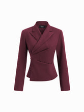 Collar Wrap Button Tie Back Blazer