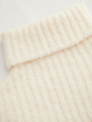Wool-blend Knit High Neck Long Sleeve Oversized Top