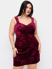 Velvet Sweetheart Neckline Floral Ruched Mermaid Maxi Dress Curve & Plus