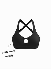 U-neckline Solid Active Bra With Removable Padding