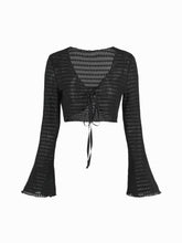Solid Texture Crop Cardigan