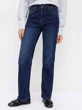 Stretch Cider Denim Mid Rise Straight Leg Jeans