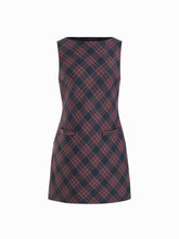 Plaid Boat Neck Mini Shift Dress