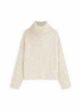 Wool-blend Knit High Neck Long Sleeve Oversized Top