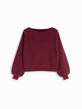 Knit Boat Neck Long Sleeve Top Curve & Plus