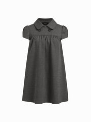 Peter Pan Collar Houndstooth Button Mini Dress