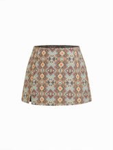 Jacquard Low Rise Floral Split Micro Mini Skort Curve & Plus