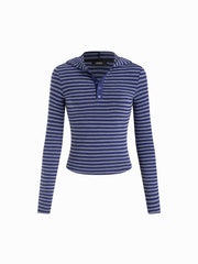 Brushed Fabric Hooded Striped Sweatshirt