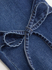 Stretch Cider Denim Low Rise Bowknot Flared Jeans