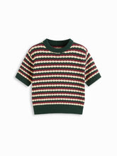 Knit Striped Short Sleeve Top