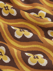 Boat Neck Floral Zipper Mini Dress With Belt