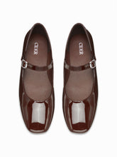 FAUX PATENT LEATHER MARY JANE FLATS