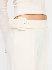 Low Rise Side Buckle Flared Trousers