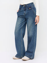 Denim High Rise Straight Leg Jeans