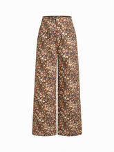100% Cotton Floral High Rise Straight Leg Trousers