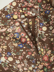 100% Cotton Floral High Rise Straight Leg Trousers