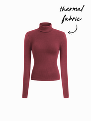 Thermal Cotton-blend Turtleneck Long Sleeve Tee