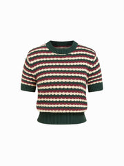 Knit Striped Short Sleeve Top