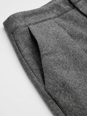 Wool-look Mid Rise Tapered Trousers
