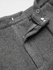 Wool-look Mid Rise Tapered Trousers