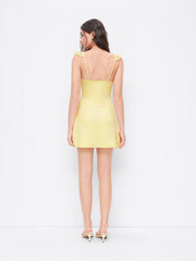 Sweetheart Neck Ruffle Trim Bowknot Mini Dress