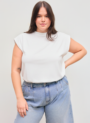 Jersey Round Neck Solid Bodysuit Curve & Plus