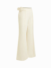 Low Rise Side Buckle Flared Trousers