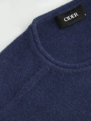 Knit Car Pattern Round Neck Side Split Sweater