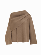 Knit Asymmetrical Neck Split Scarf Cardigan