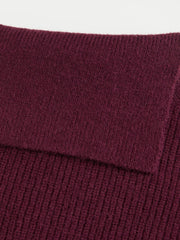 Knit Asymmetrical Neck Oversized Two Tone Batwing Sleeve Top