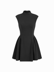 High Neck Ruffle A-line Mini Dress