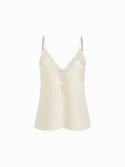 Satin V-neck Lace Cami Blouse