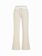 Jacquard Mid Rise Striped Drawstring Straight Leg Sweatpants