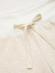 Jacquard Mid Rise Striped Drawstring Straight Leg Sweatpants