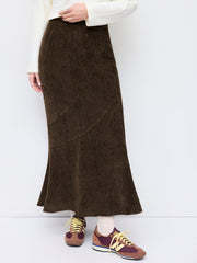 Chenille Cotton-blend Mid Rise Mermaid Maxi Skirt