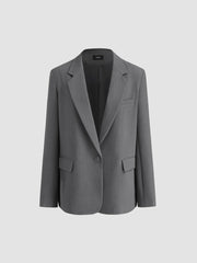Notched Collar Oversized Blazer