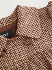 Peter Pan Collar Houndstooth Button Mini Dress