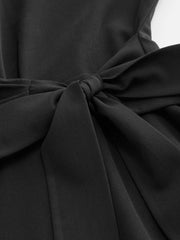 Boat Neck Stripe Knotted Bell Sleeve Blouse Curve & Plus