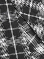 100% Cotton High Rise Asymmetrical Plaid A-Line Split Maxi Skirt