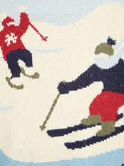 Knit Ski Graphic Round Neckline Oversized Top Curve & Plus