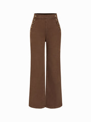 Stretch High Waist Straight Leg Jeans